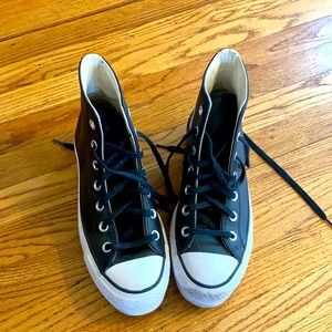 converse leather platform sneakers